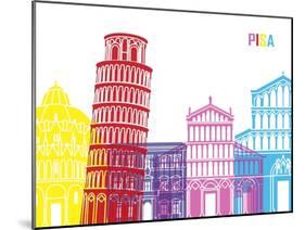 Pisa Skyline Pop-paulrommer-Mounted Art Print