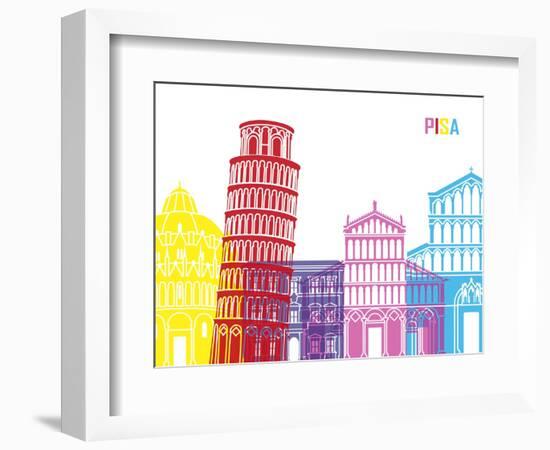 Pisa Skyline Pop-paulrommer-Framed Art Print