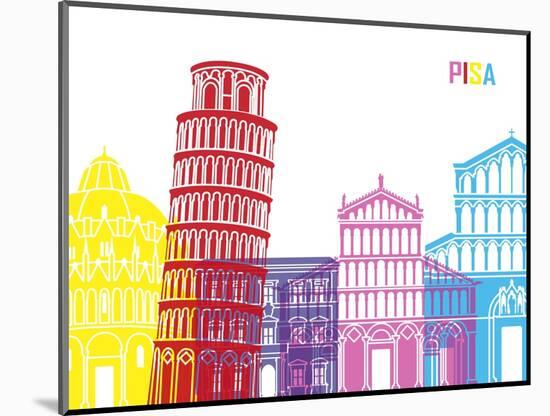 Pisa Skyline Pop-paulrommer-Mounted Art Print