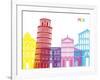 Pisa Skyline Pop-paulrommer-Framed Art Print