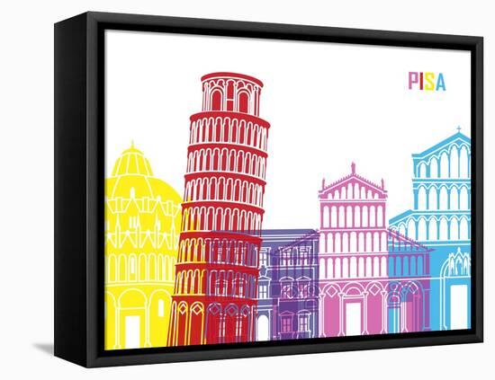 Pisa Skyline Pop-paulrommer-Framed Stretched Canvas