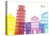Pisa Skyline Pop-paulrommer-Stretched Canvas