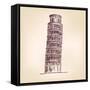 Pisa Tower Vector Illustration-VladisChern-Framed Stretched Canvas