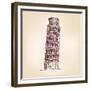 Pisa Tower Vector Illustration-VladisChern-Framed Premium Giclee Print