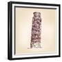Pisa Tower Vector Illustration-VladisChern-Framed Premium Giclee Print