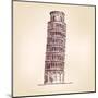 Pisa Tower Vector Illustration-VladisChern-Mounted Art Print