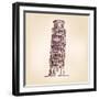 Pisa Tower Vector Illustration-VladisChern-Framed Art Print