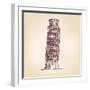 Pisa Tower Vector Illustration-VladisChern-Framed Art Print