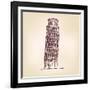 Pisa Tower Vector Illustration-VladisChern-Framed Art Print