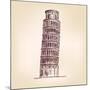Pisa Tower Vector Illustration-VladisChern-Mounted Art Print