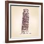 Pisa Tower Vector Illustration-VladisChern-Framed Art Print