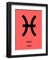 Pisces Zodiac Sign Black-NaxArt-Framed Art Print