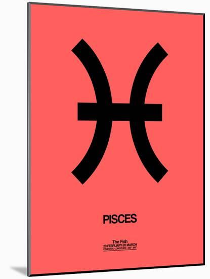 Pisces Zodiac Sign Black-NaxArt-Mounted Art Print