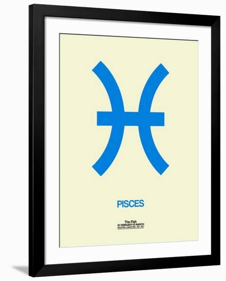 Pisces Zodiac Sign Blue-NaxArt-Framed Art Print