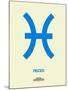 Pisces Zodiac Sign Blue-NaxArt-Mounted Art Print