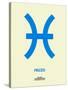 Pisces Zodiac Sign Blue-NaxArt-Stretched Canvas