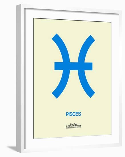 Pisces Zodiac Sign Blue-NaxArt-Framed Art Print