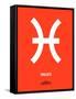 Pisces Zodiac Sign White on Orange-NaxArt-Framed Stretched Canvas