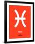 Pisces Zodiac Sign White on Orange-NaxArt-Framed Art Print