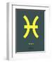 Pisces Zodiac Sign Yellow-NaxArt-Framed Art Print