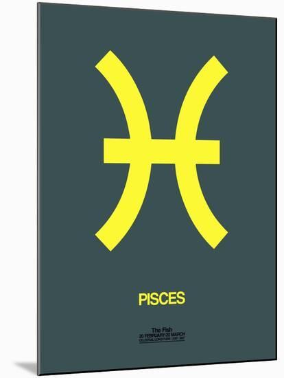 Pisces Zodiac Sign Yellow-NaxArt-Mounted Art Print