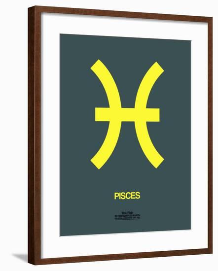 Pisces Zodiac Sign Yellow-NaxArt-Framed Art Print