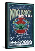 Pismo Beach, California - Blue Crabs-Lantern Press-Framed Stretched Canvas