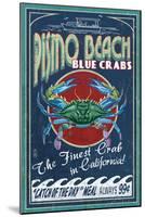 Pismo Beach, California - Blue Crabs-Lantern Press-Mounted Art Print