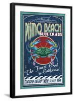 Pismo Beach, California - Blue Crabs-Lantern Press-Framed Art Print