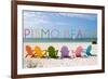 Pismo Beach, California - Colorful Beach Chairs-Lantern Press-Framed Art Print