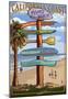 Pismo Beach, California - Destination Sign-null-Mounted Poster