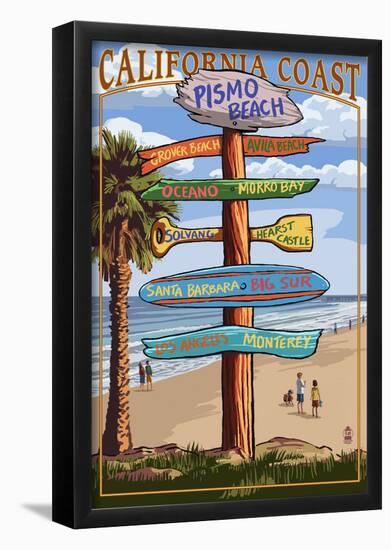 Pismo Beach, California - Destination Sign-null-Framed Poster