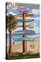 Pismo Beach, California - Destination Sign-Lantern Press-Stretched Canvas