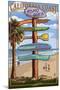 Pismo Beach, California - Destination Sign-Lantern Press-Mounted Art Print