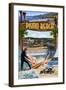 Pismo Beach, California - Montage Scenes-Lantern Press-Framed Art Print