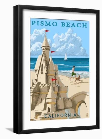 Pismo Beach, California - Sandcastle-Lantern Press-Framed Art Print