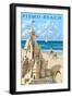 Pismo Beach, California - Sandcastle-Lantern Press-Framed Art Print