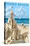 Pismo Beach, California - Sandcastle-Lantern Press-Stretched Canvas