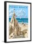 Pismo Beach, California - Sandcastle-Lantern Press-Framed Art Print