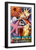 Pismo Beach, California - Shell Montage-Lantern Press-Framed Art Print