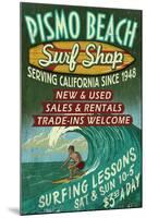 Pismo Beach, California - Surf Shop-Lantern Press-Mounted Art Print