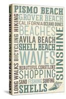 Pismo Beach, California - Typography-Lantern Press-Stretched Canvas