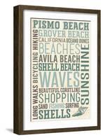 Pismo Beach, California - Typography-Lantern Press-Framed Art Print