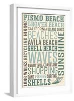 Pismo Beach, California - Typography-Lantern Press-Framed Art Print