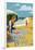 Pismo Beach, California - Woman and Beach Scene-Lantern Press-Framed Art Print