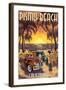 Pismo Beach, California - Woodies and Sunset-Lantern Press-Framed Art Print