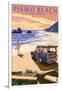 Pismo Beach, California - Woody and Beach-Lantern Press-Framed Art Print