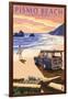 Pismo Beach, California - Woody and Beach-Lantern Press-Framed Art Print