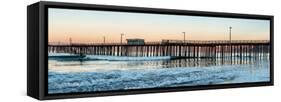 Pismo Beach pier at sunrise, San Luis Obispo County, California, USA-null-Framed Stretched Canvas