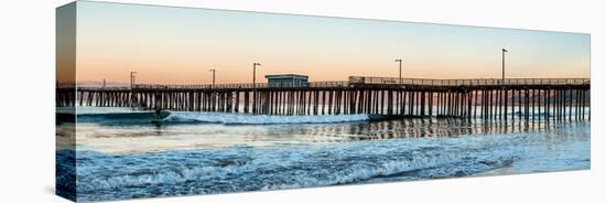 Pismo Beach pier at sunrise, San Luis Obispo County, California, USA-null-Stretched Canvas